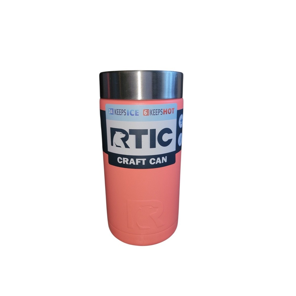 RTIC Craft Can Cooler Unisex 16oz Coral Pink NEW Stainless Steel Insulated
